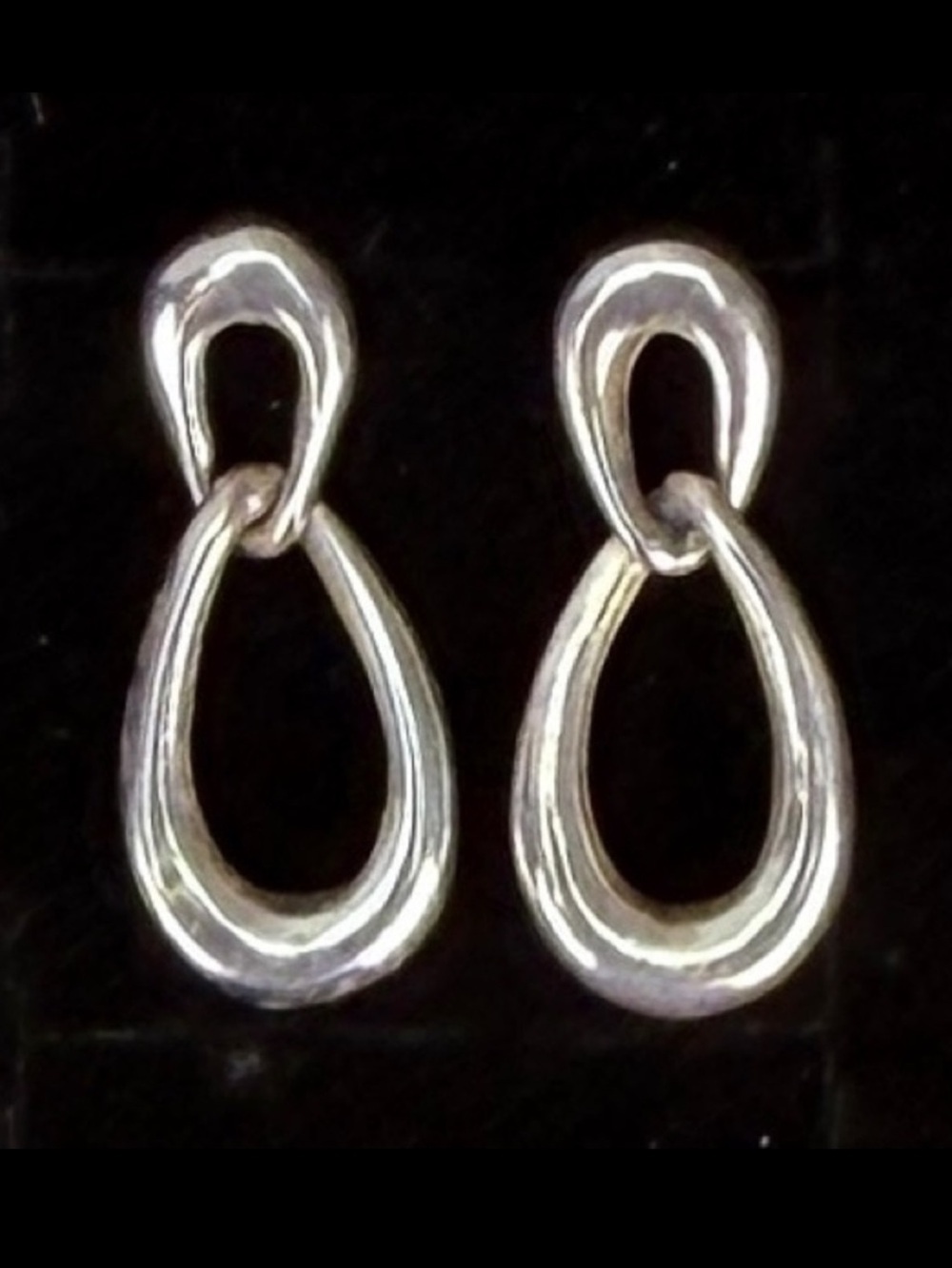 Vintage, aged Silvertone minimalist pierced earrings